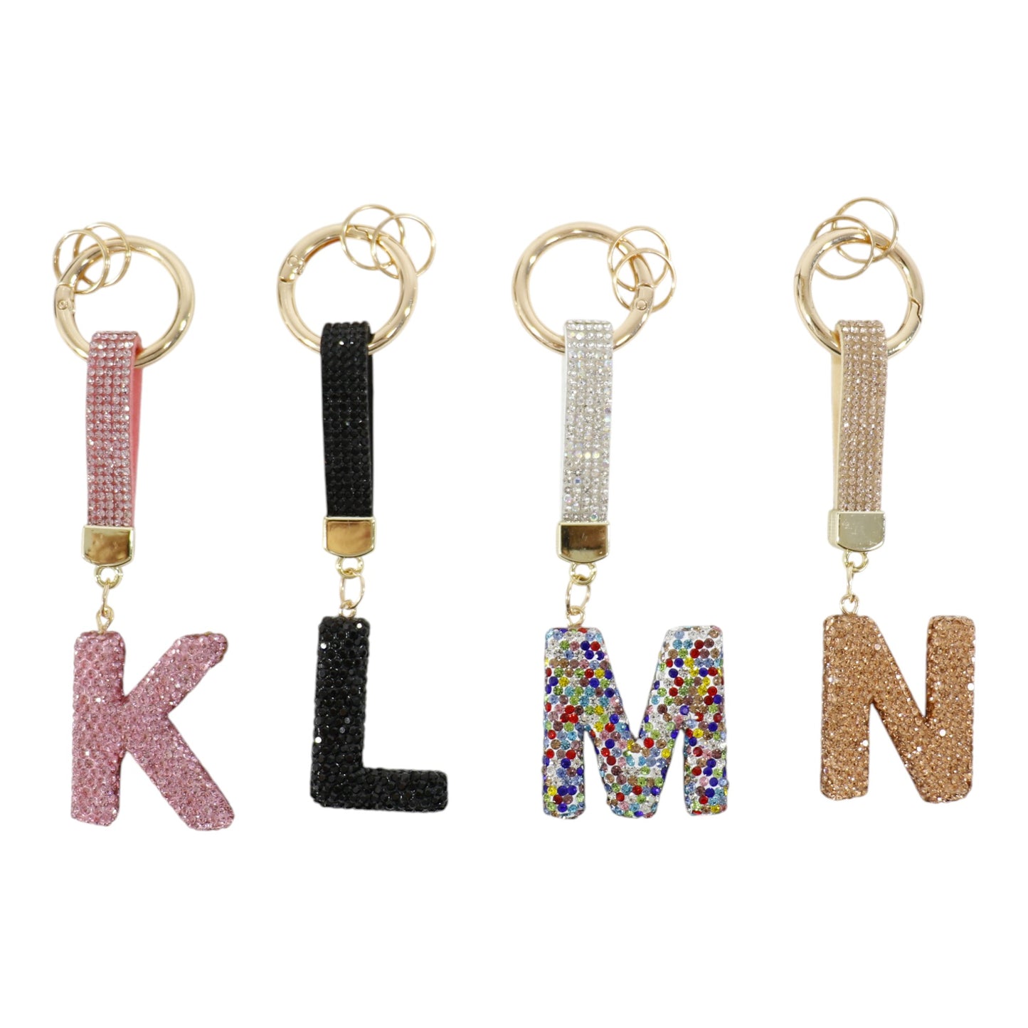 Rhinestone Alphabet Initial Letter Key Chain KC001..(12PC)