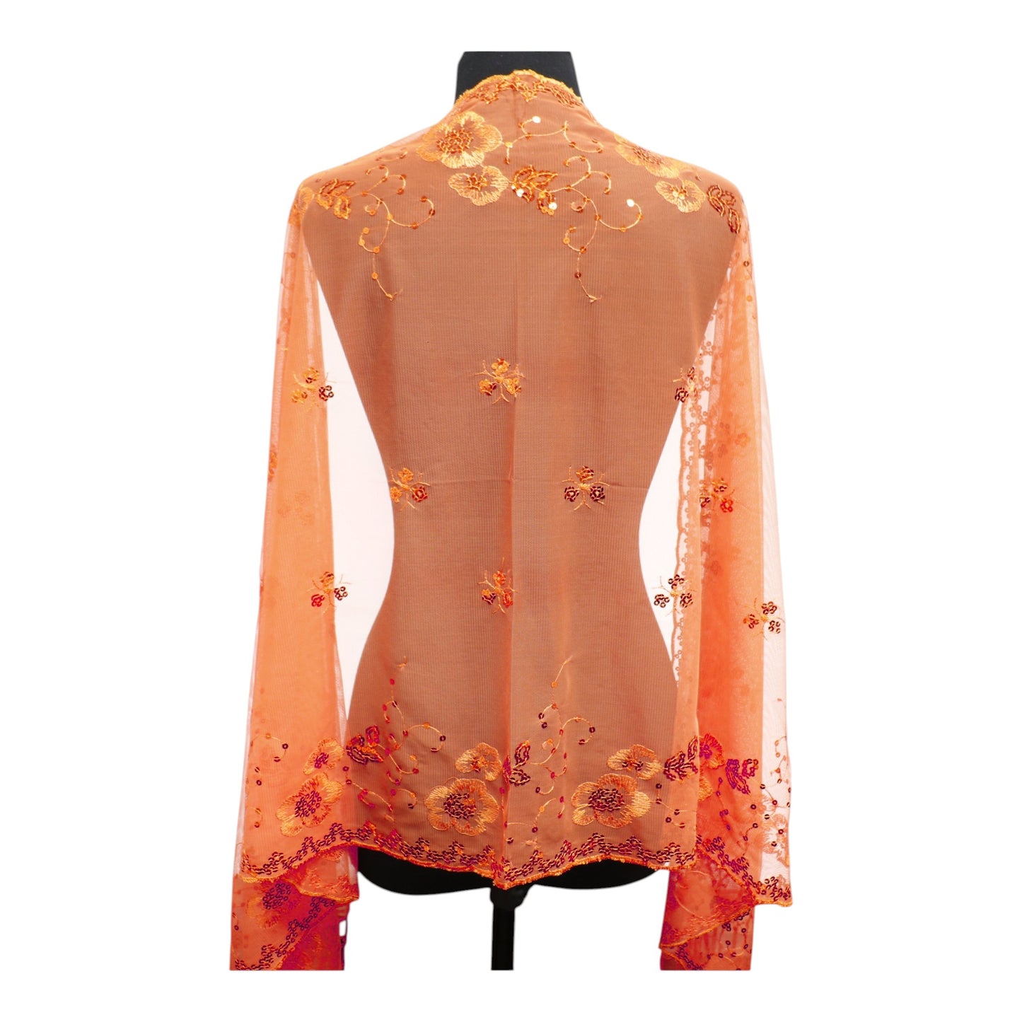 Sequin Chiffon Embellished Fringe Sheer Shawl Wrap Scarf SC309A.(12pc)