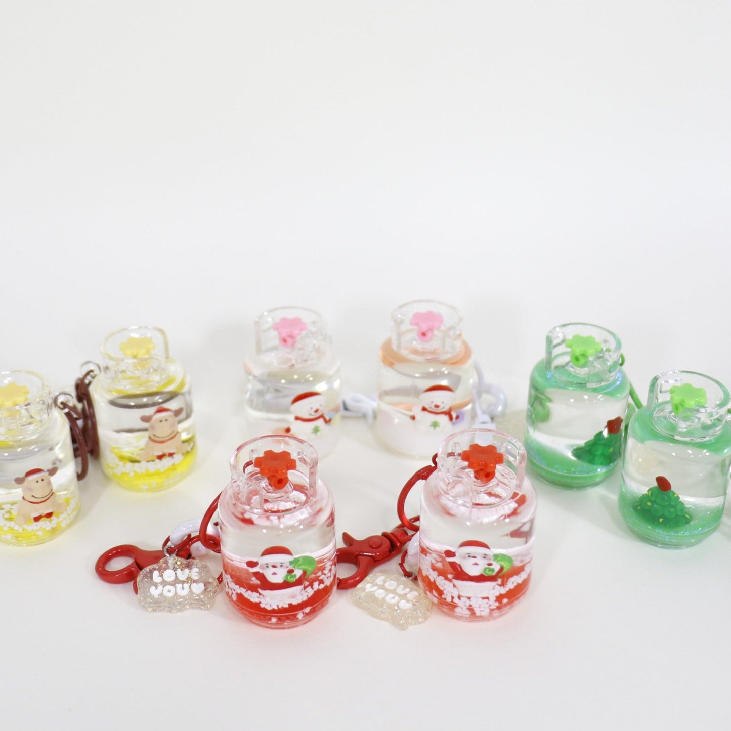 Christmas Holiday Liquid Jar Key Chain KC21026-20. (12PC)