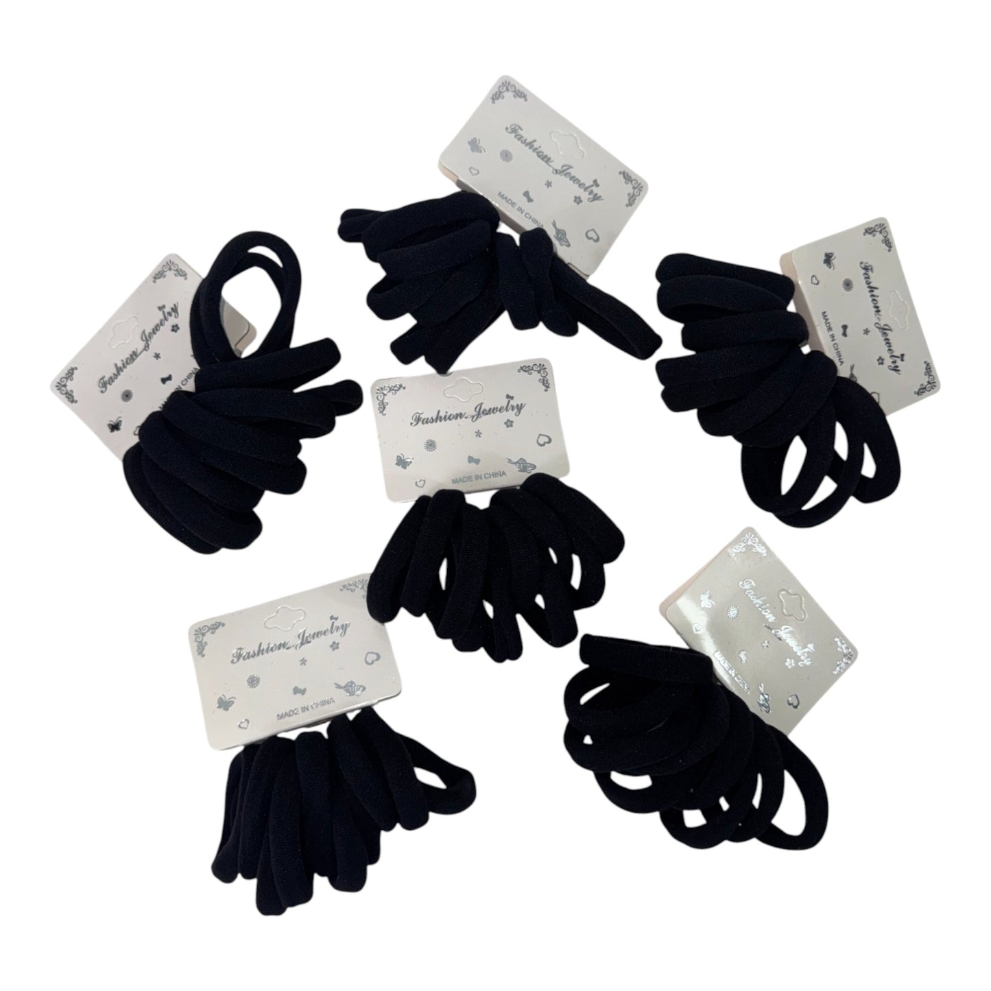8.5CM Black Hair Tie RB8BK (12PC)