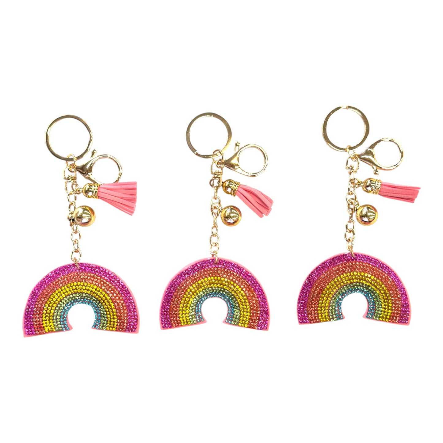 Rhinestone Rainbow Key Chain KC301-19. (12PC)