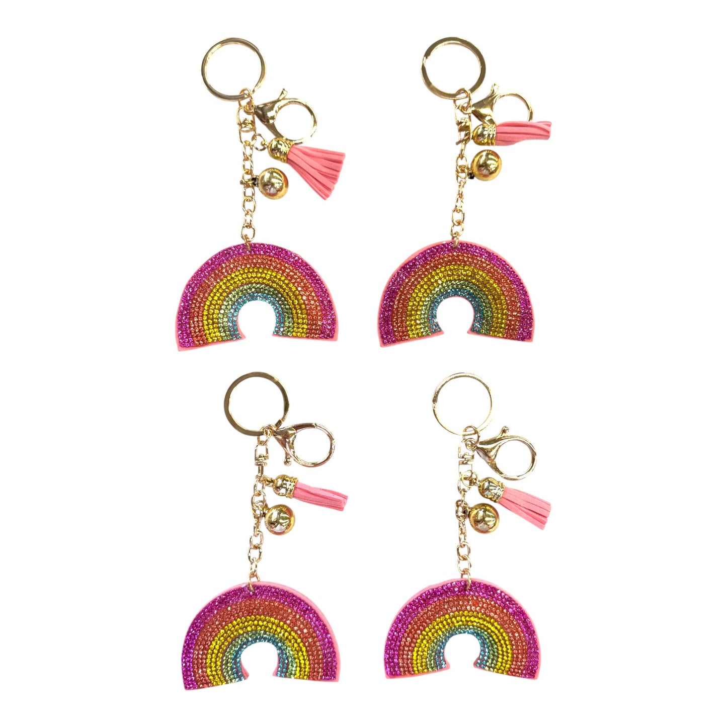 Rhinestone Rainbow Key Chain KC301-19. (12PC)