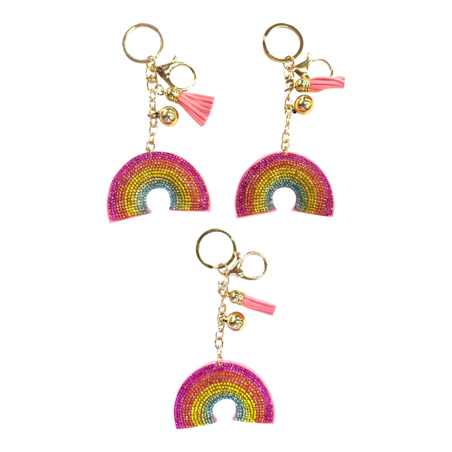 Rhinestone Rainbow Key Chain KC301-19. (12PC)