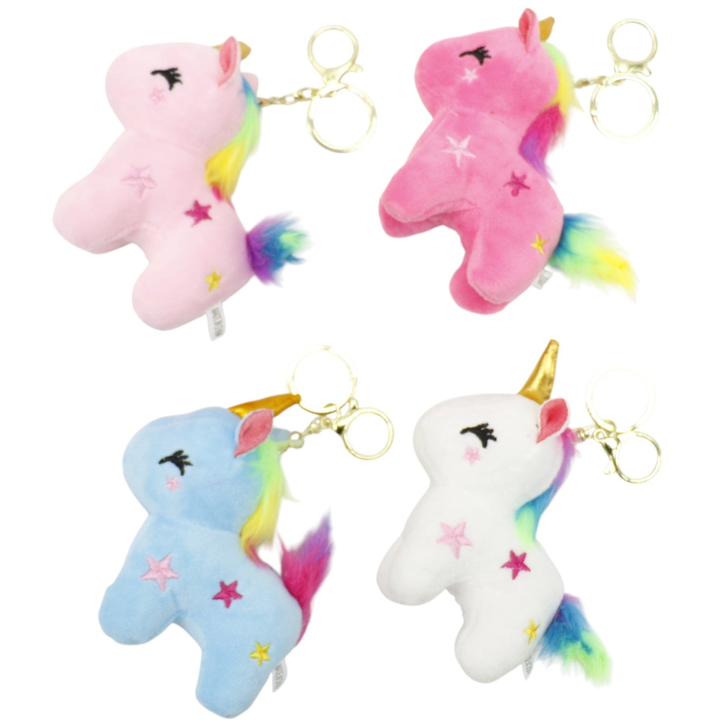 Unicorn With Star Embroidery Keychain JK5921-13 (12PC)