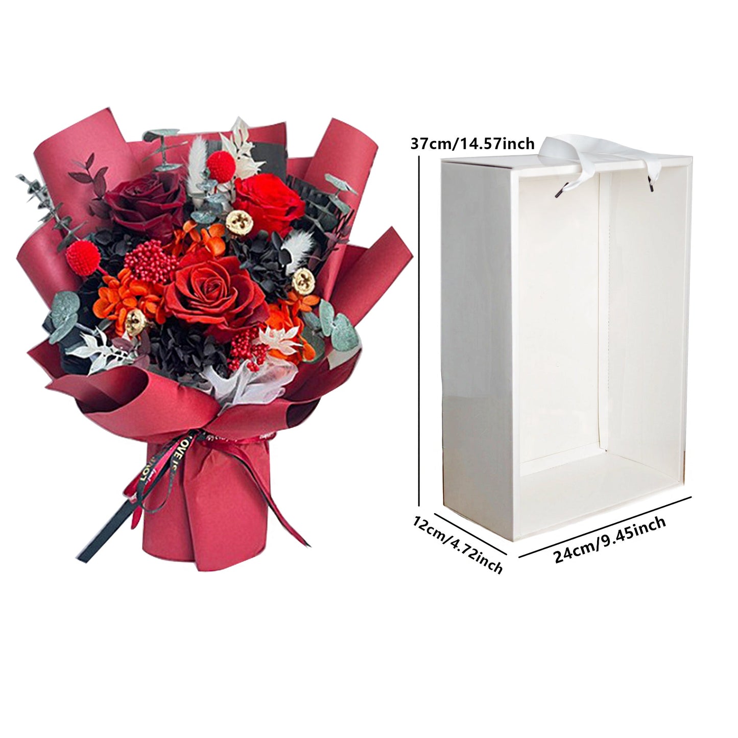 Mix Rose Red Artificial Flower Bouquet FN035..(1PC)