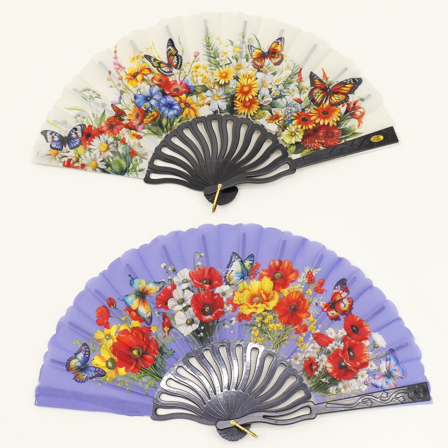 Butterfly Flower Garden Hand Held Folding Fan FN0444 (12PC)
