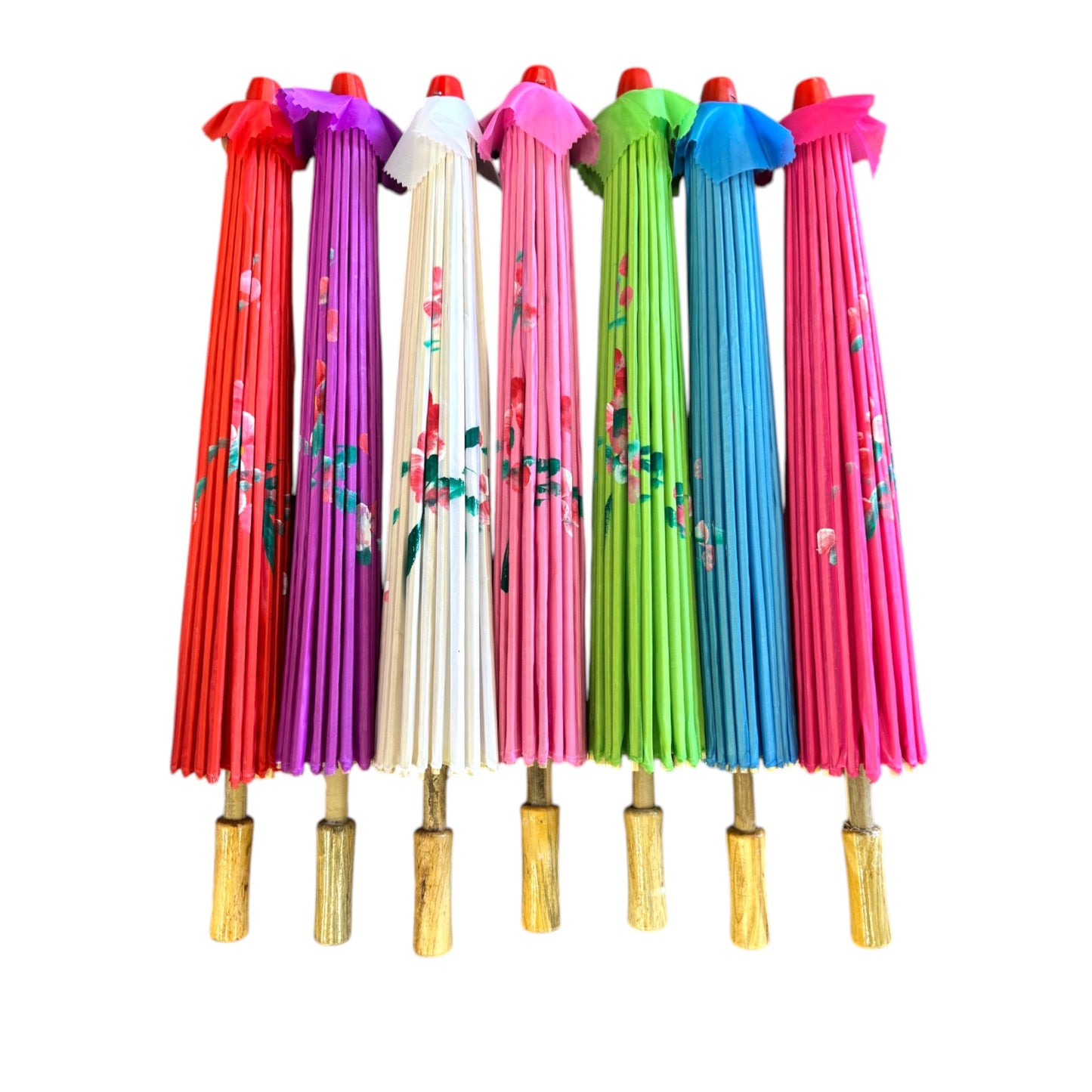 Traditional Floral Sunshade Oil Cloth Paper Umbrella UM5044 (12PC)