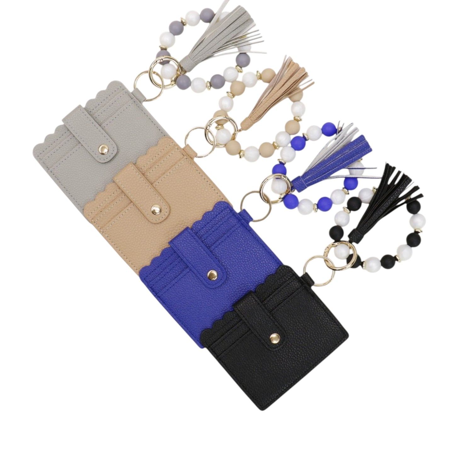 Silicone Bracelet Leather Wallet Tassel JB6126-10 (12PC)