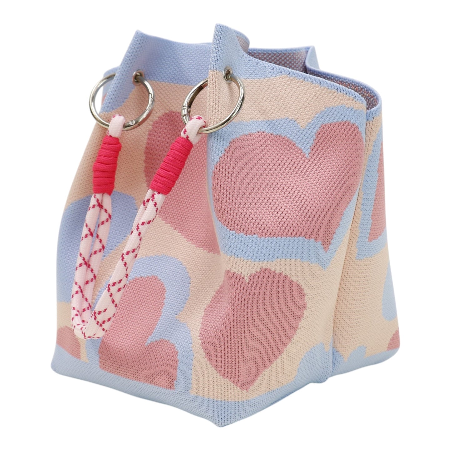Heart Pattern Women's Knitted Bucket Bag JB6316-5 (3PC)