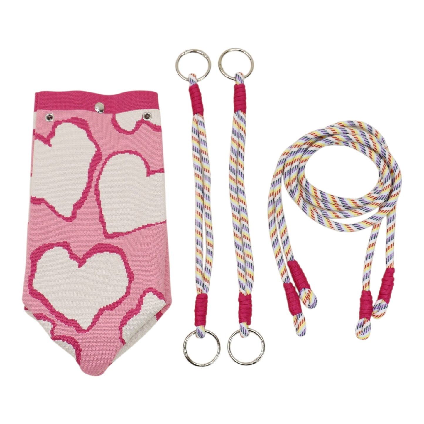 Heart Pattern Women's Knitted Bucket Bag JB6316-4 (12PC)