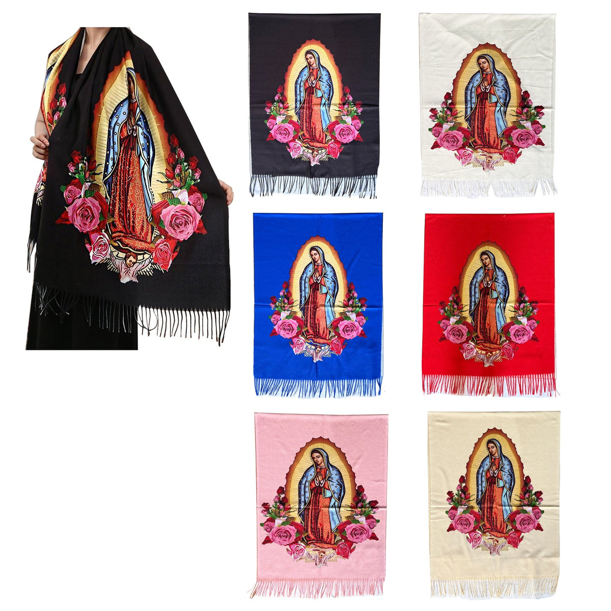 Guadalupe Scarf SCF1122-3 (12PC)