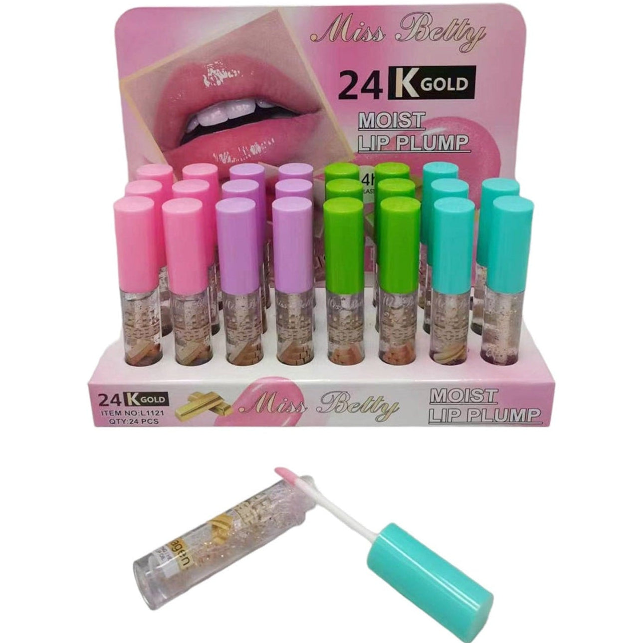 Miss Betty Gold in Lip Gloss LC1121. (24PC)
