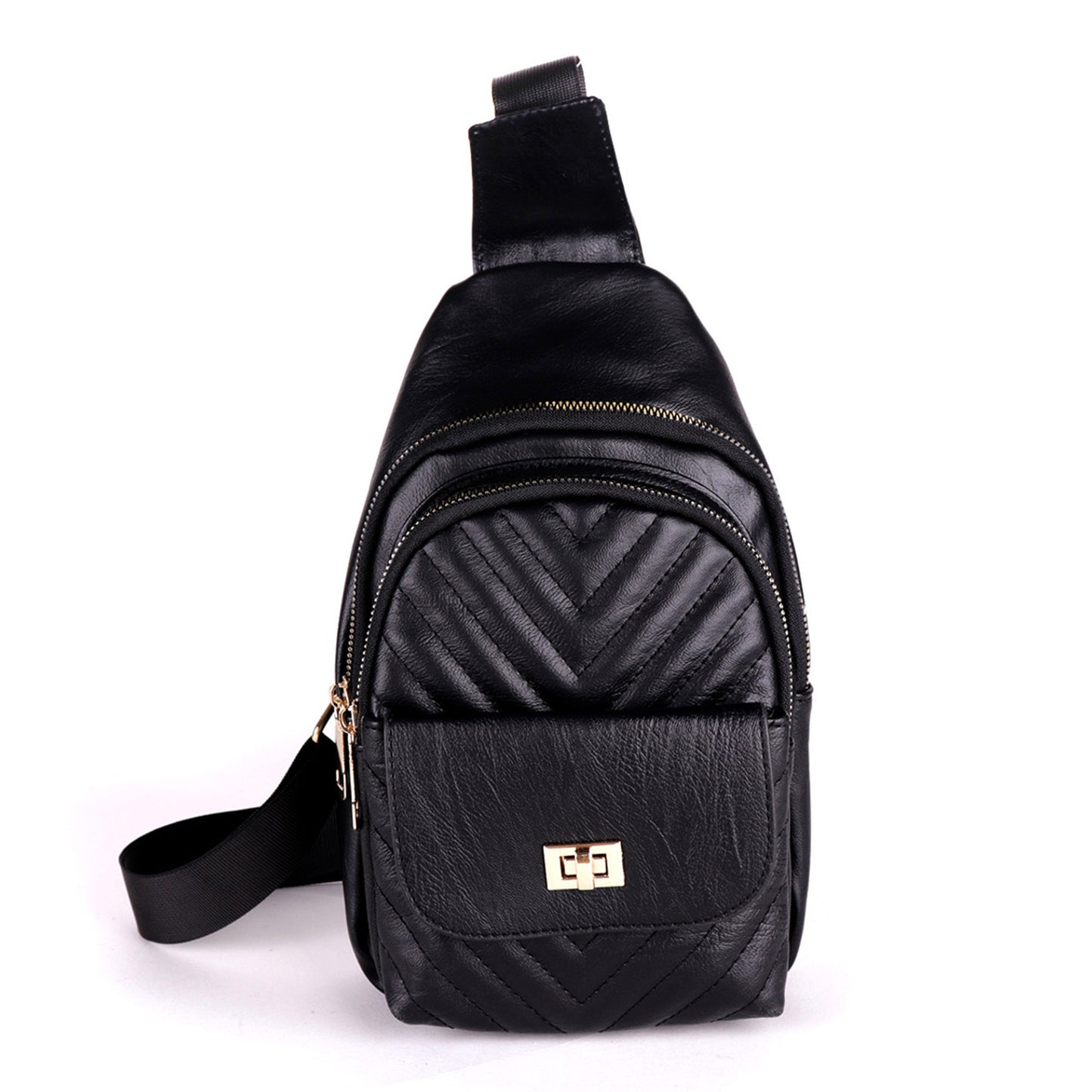Vegan Leather Quilt Crossbody Sling Bag LFBG1351 (6PC)