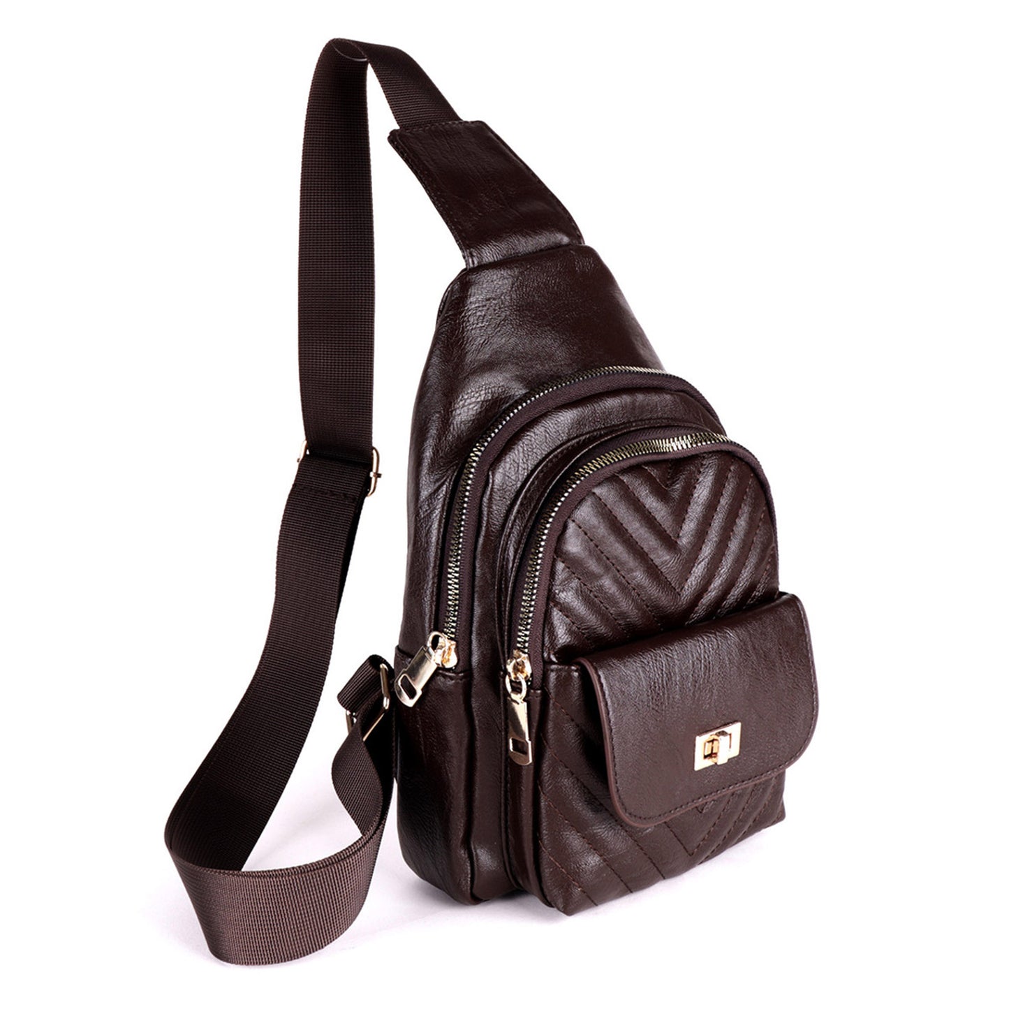 Vegan Leather Quilt Crossbody Sling Bag LFBG1351 (6PC)