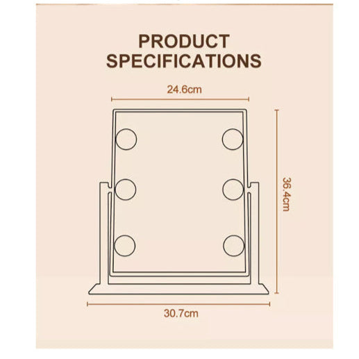 Led Light Square Standing Mirror MR1207-6 (1PC)