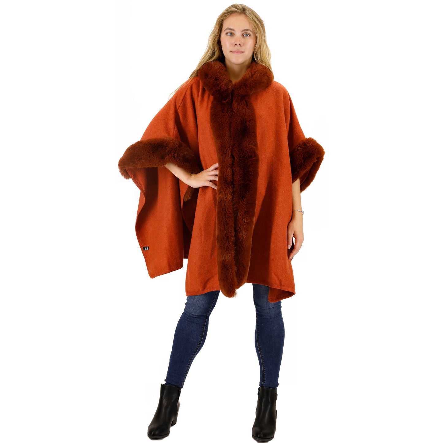 Fur Hoodie Shawl P183 (3PC)