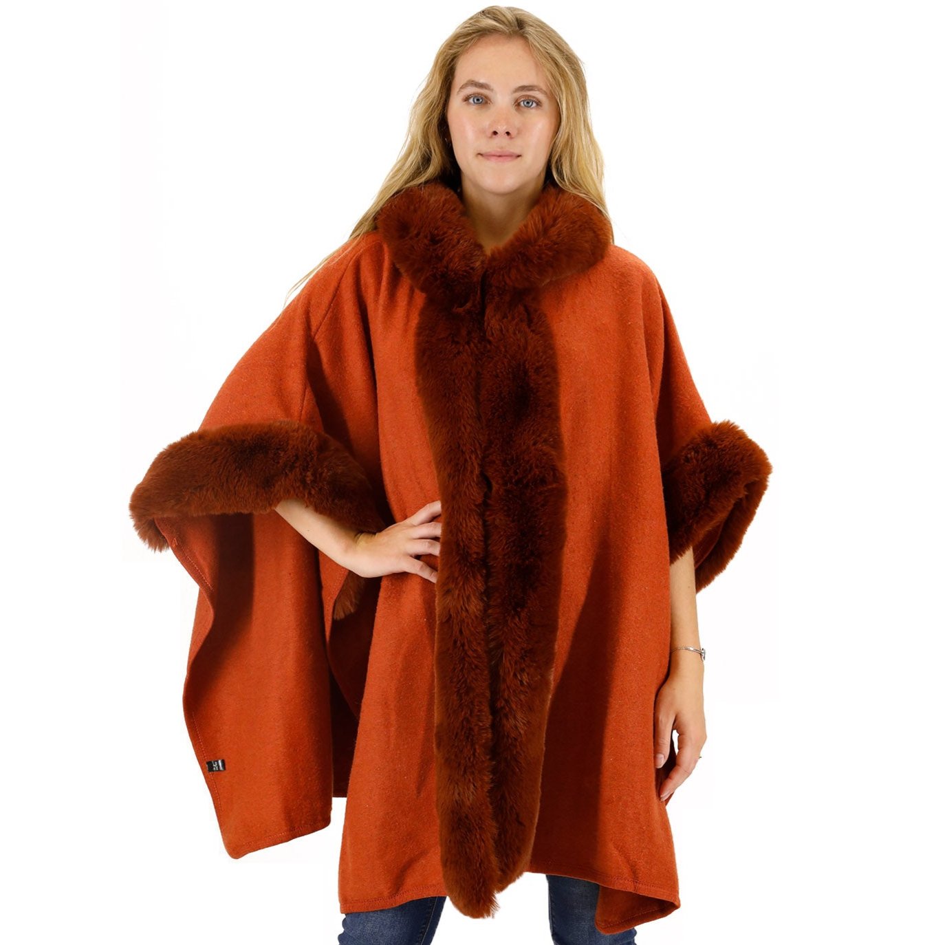 Fur Hoodie Shawl P183 (3PC)