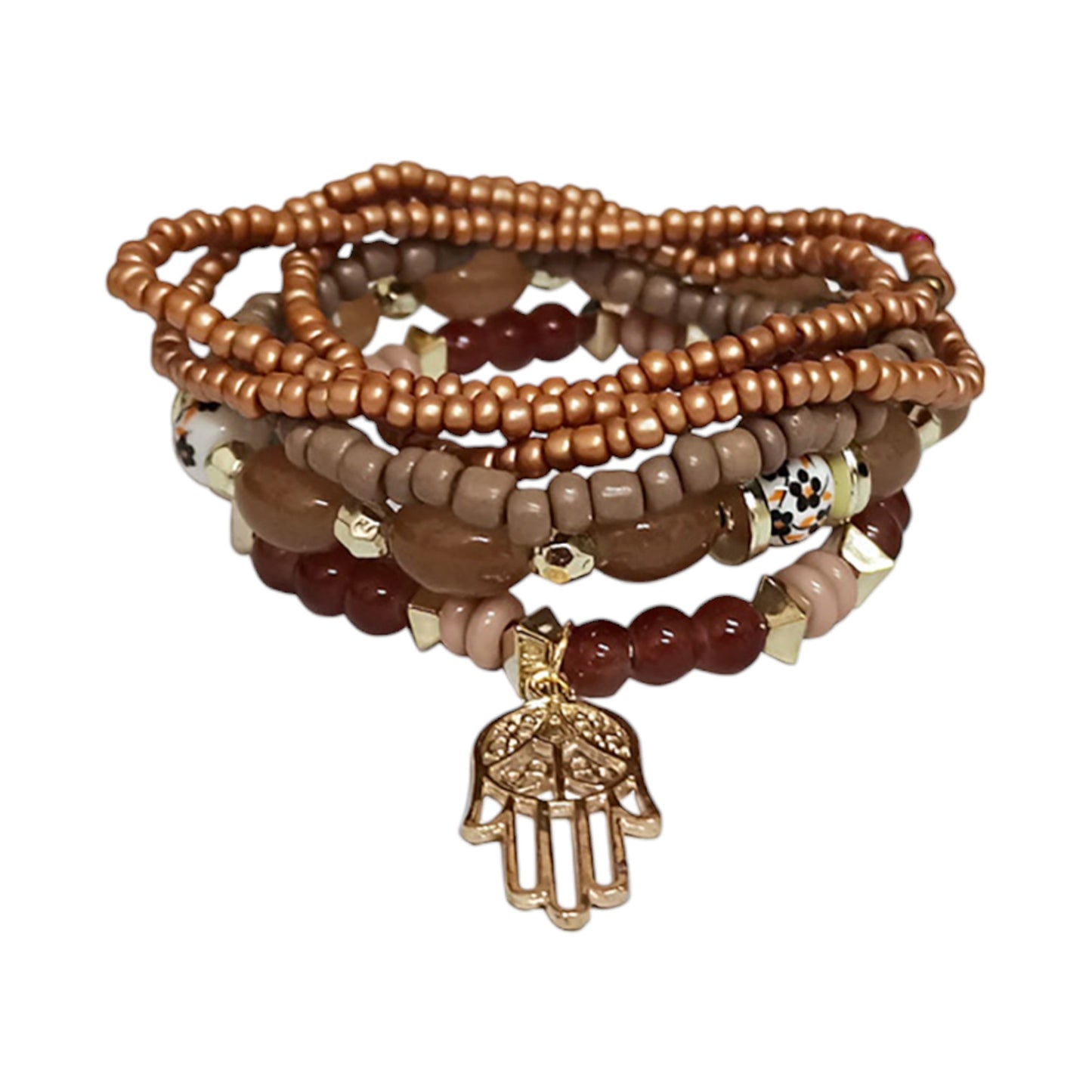 Hamsa Charm Bead Bracelet BR2521-74. (12PC)