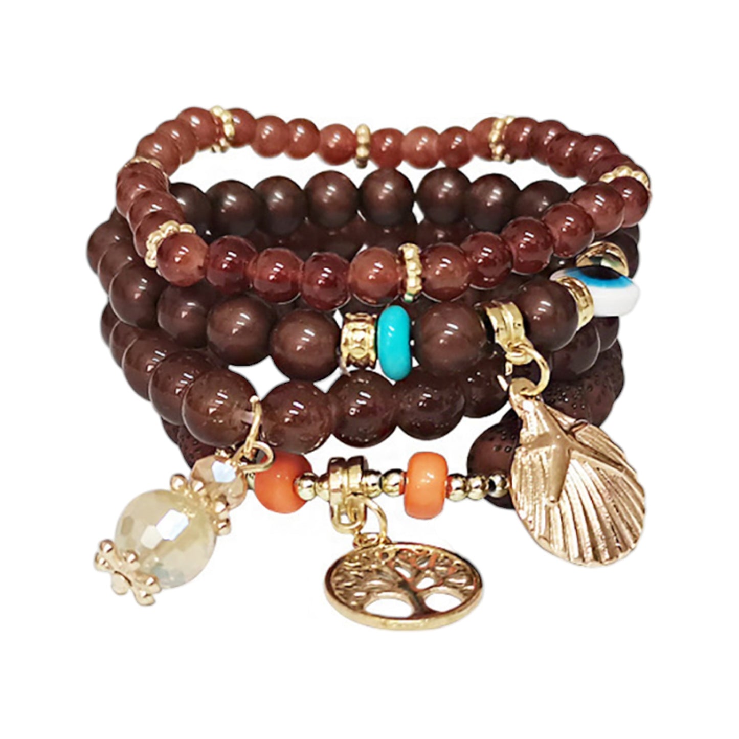 Tree N Evil Eye Charm Ball Bracelet BR2521-72. (12PC)