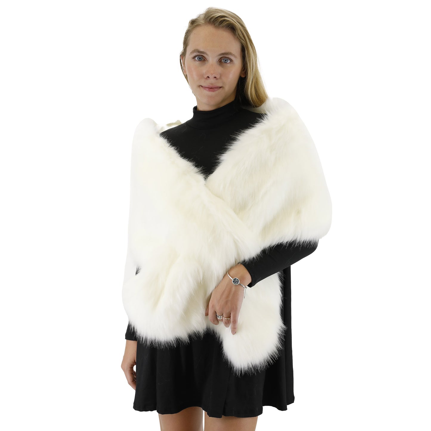 FAUX FUR SHAWL WIDE P373 (3PC)