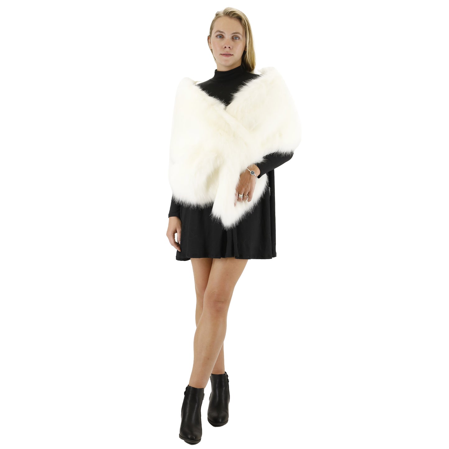 FAUX FUR SHAWL WIDE P373 (3PC)