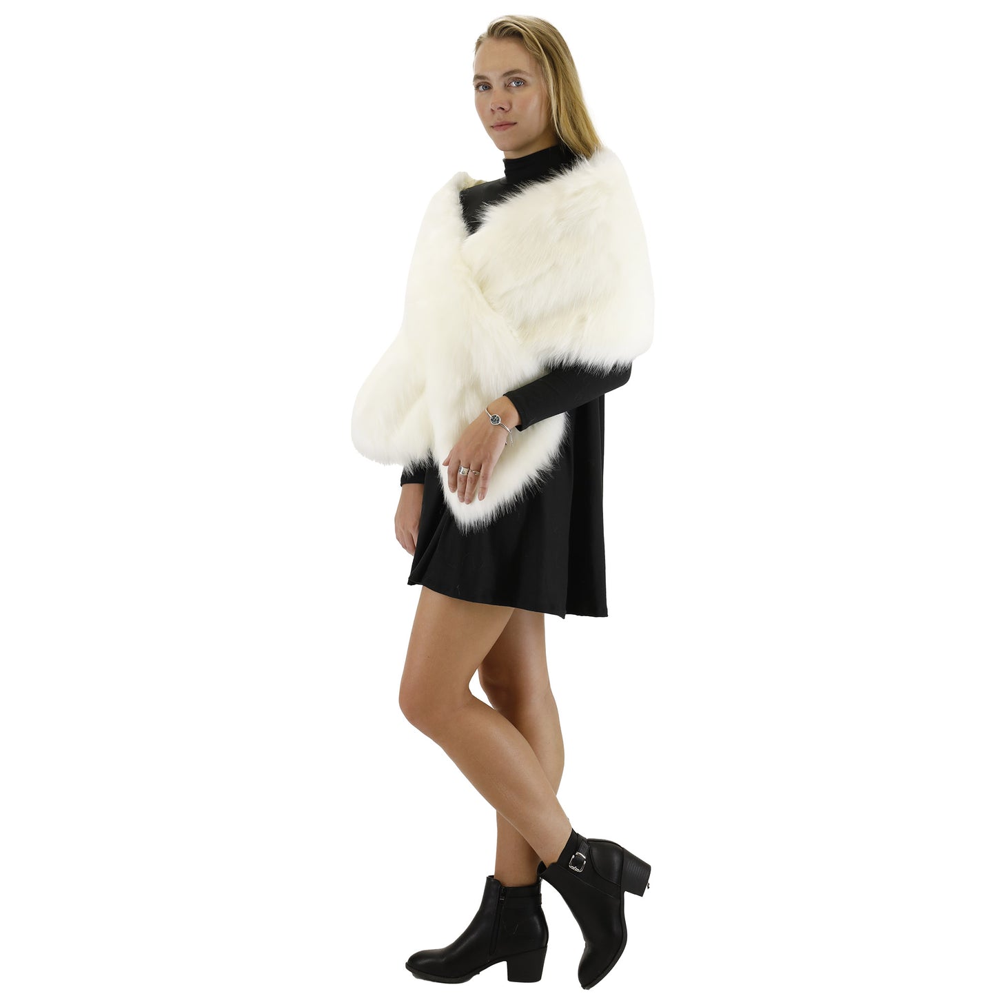 FAUX FUR SHAWL WIDE P373 (3PC)