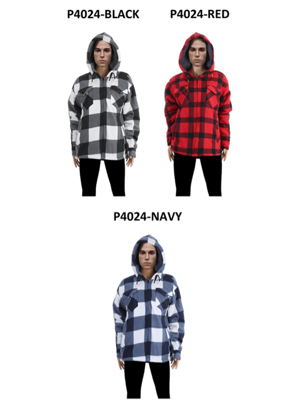 Men's Plaid Hoodie Winter Outerwear P4024 (6PC)