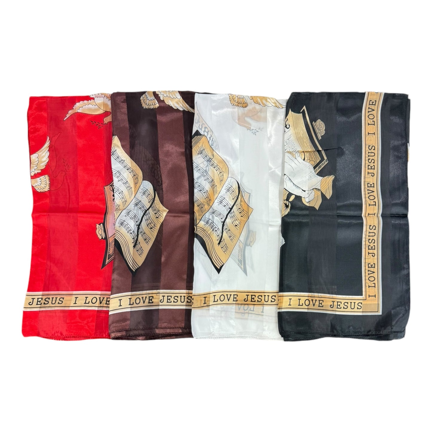 Satin Scarf Bible Pray Graphic ST3720-2 (12PC)