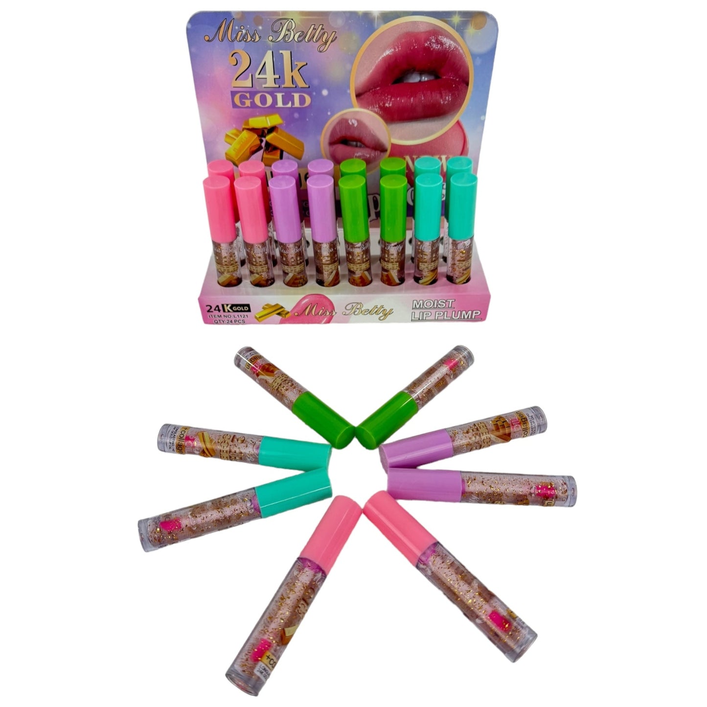Miss Betty Gold in Lip Gloss LC1121. (24PC)