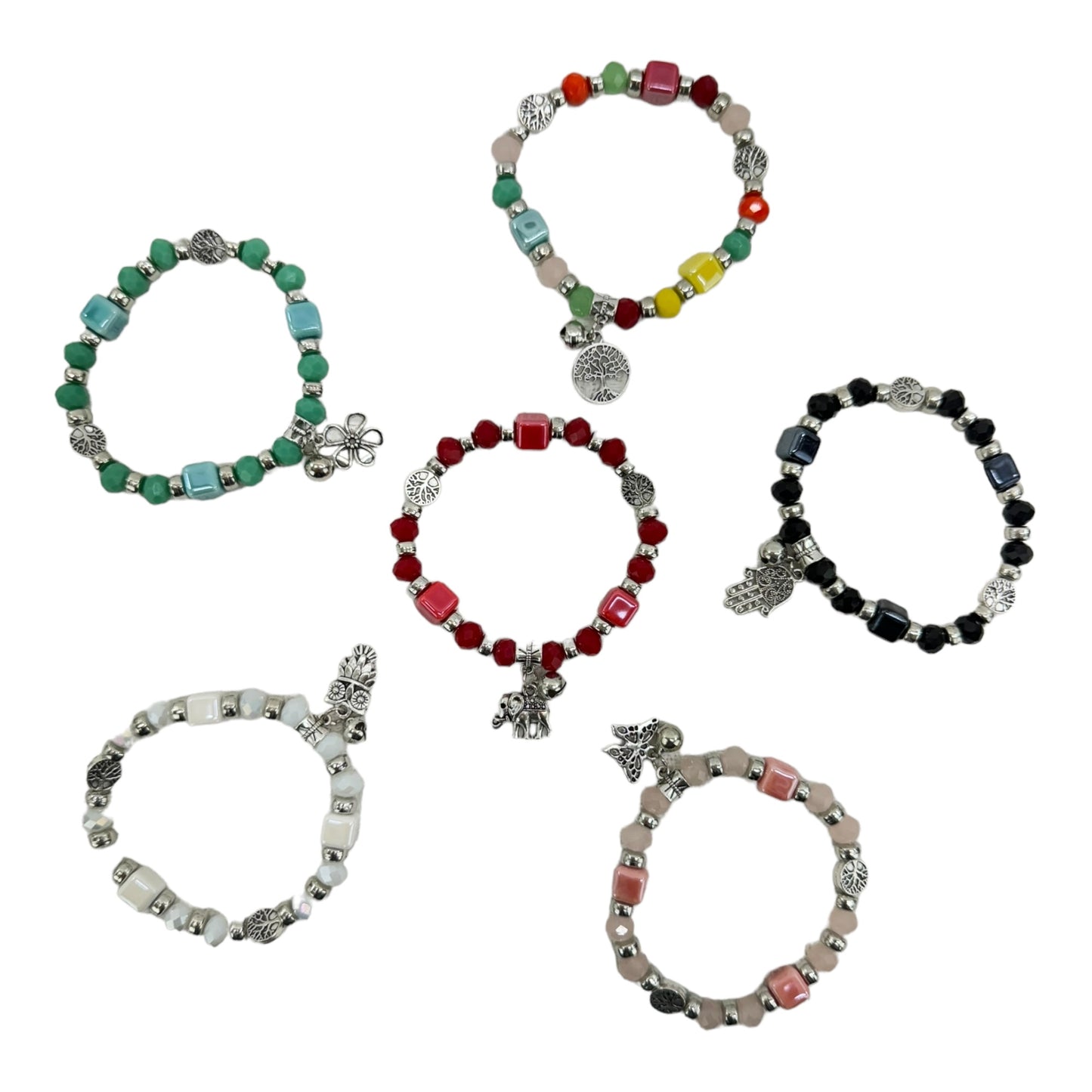 Charm Bead Bracelet BR4225-2 (12PC)