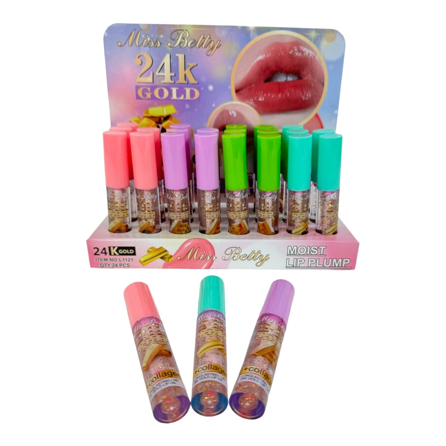 Miss Betty Gold in Lip Gloss LC1121. (24PC)