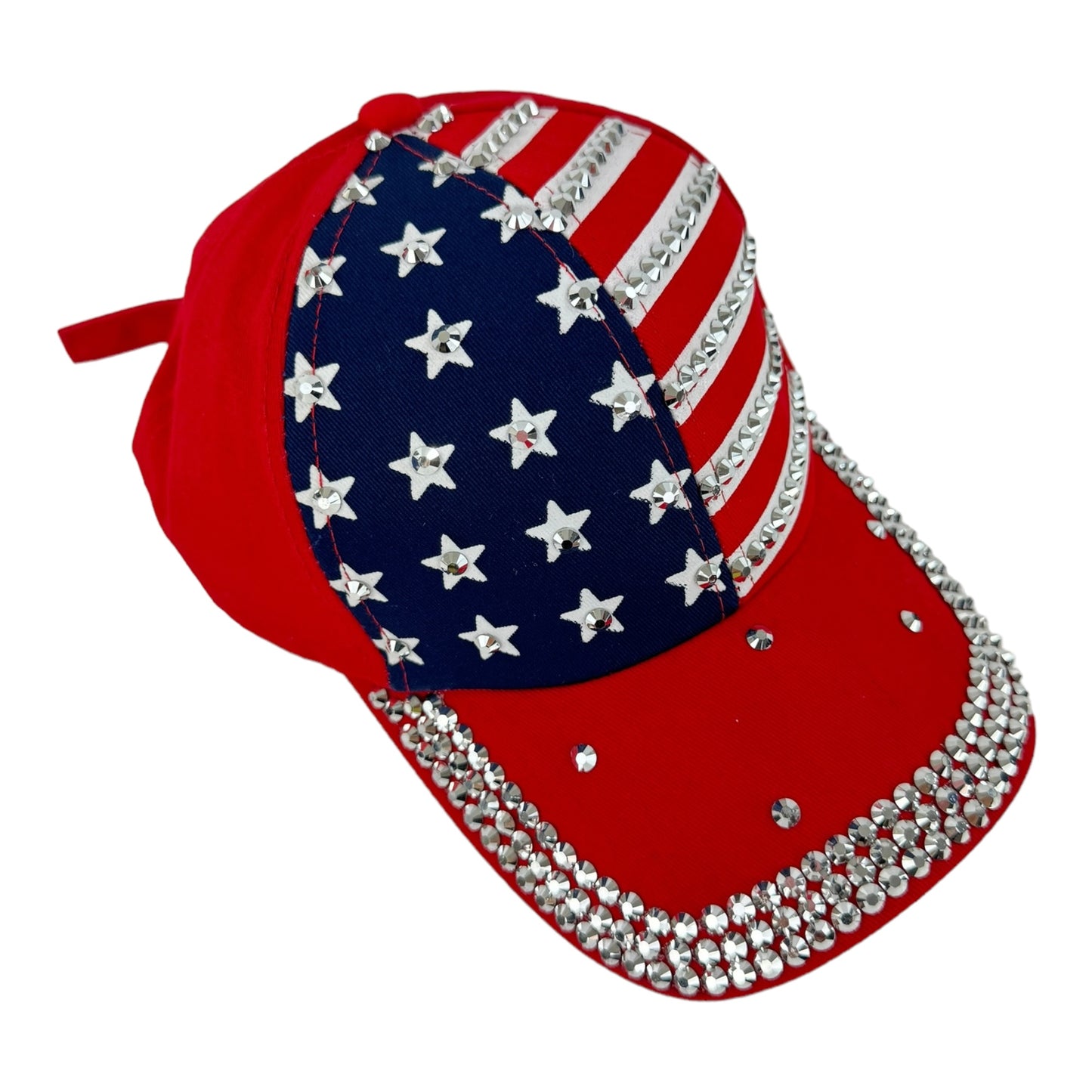 American Flag Rhinestone Studded CAP HA4418-1 (12PC)