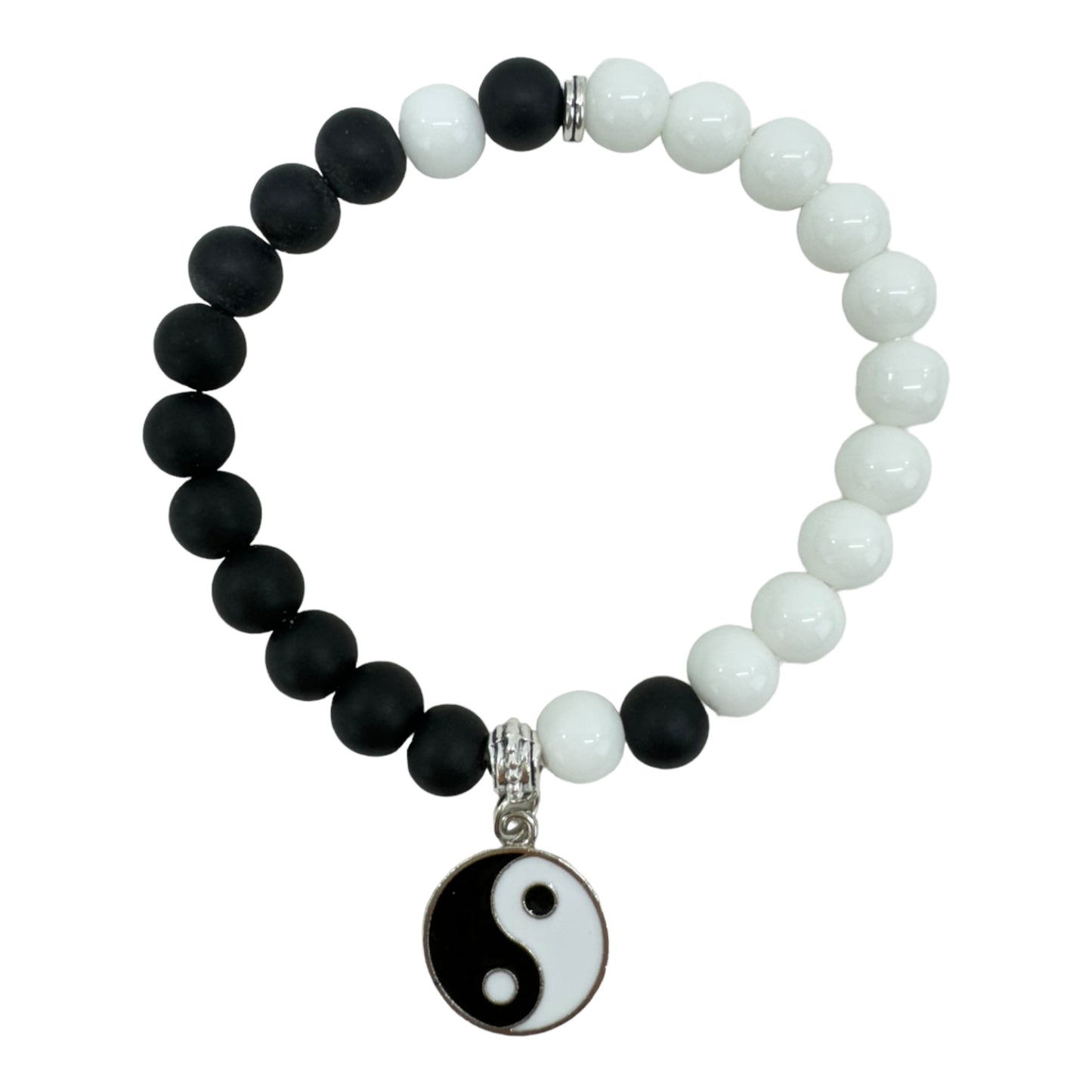 Natural Stone Yin Yang Charm Bracelet BR4214-3. (12PC)