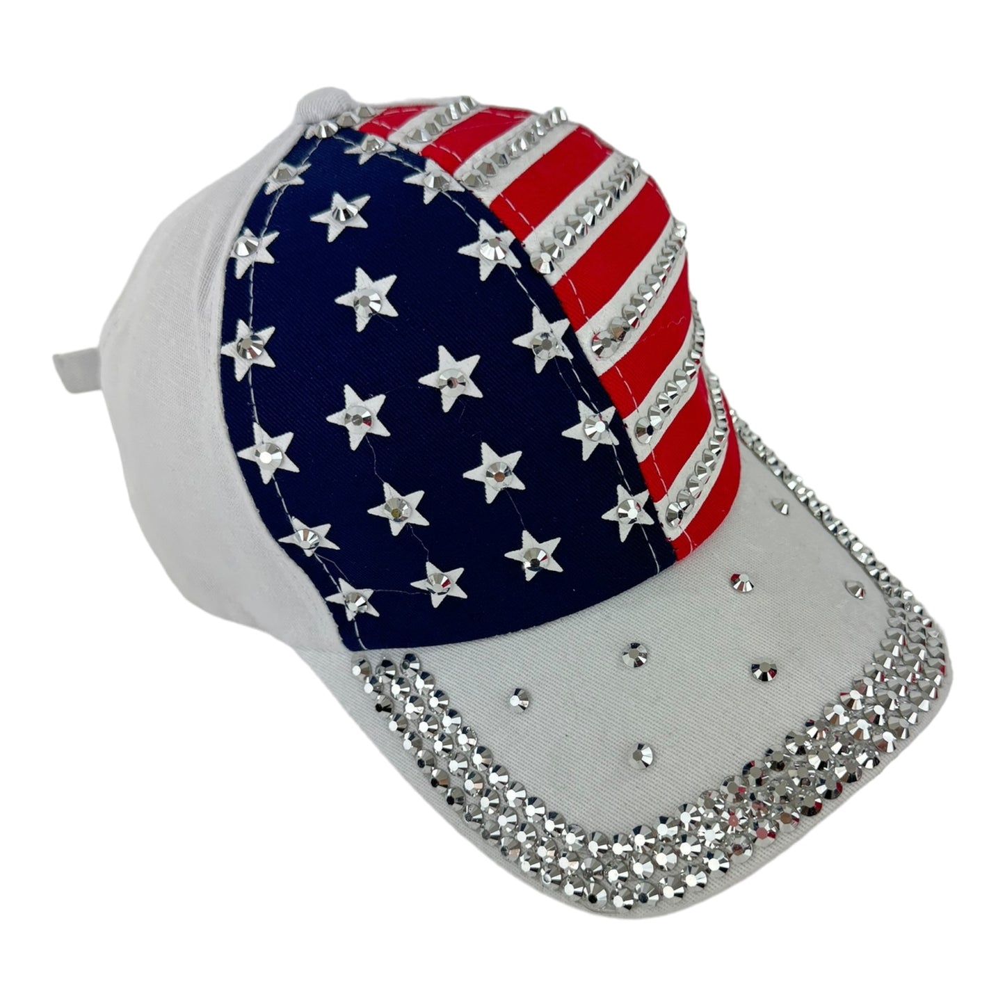American Flag Rhinestone Studded CAP HA4418-1 (12PC)