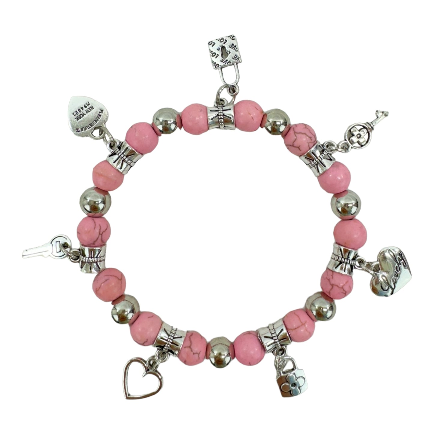 Natural Stone Multi Charm Bracelet BR4226-6 (12PC)