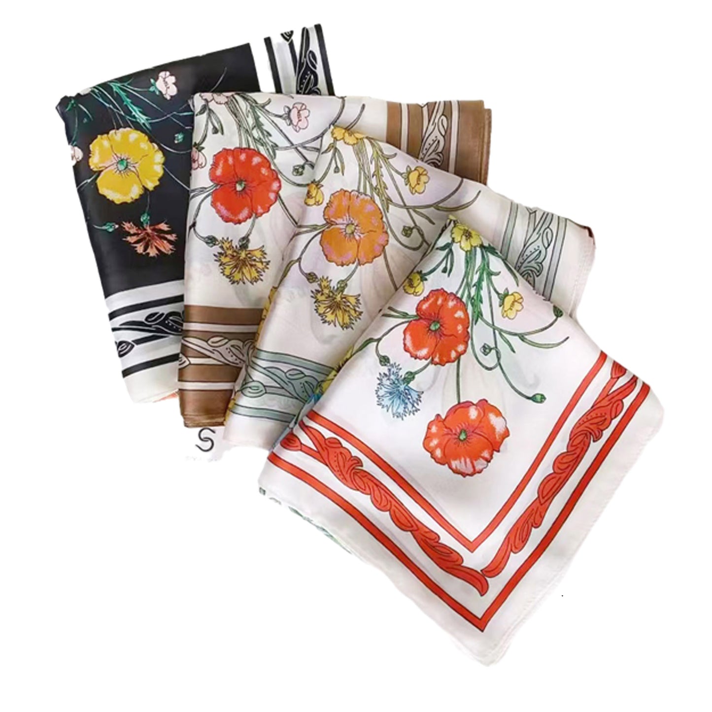 Silky Scarf Flower Pattern SF1022-8 (12PC)