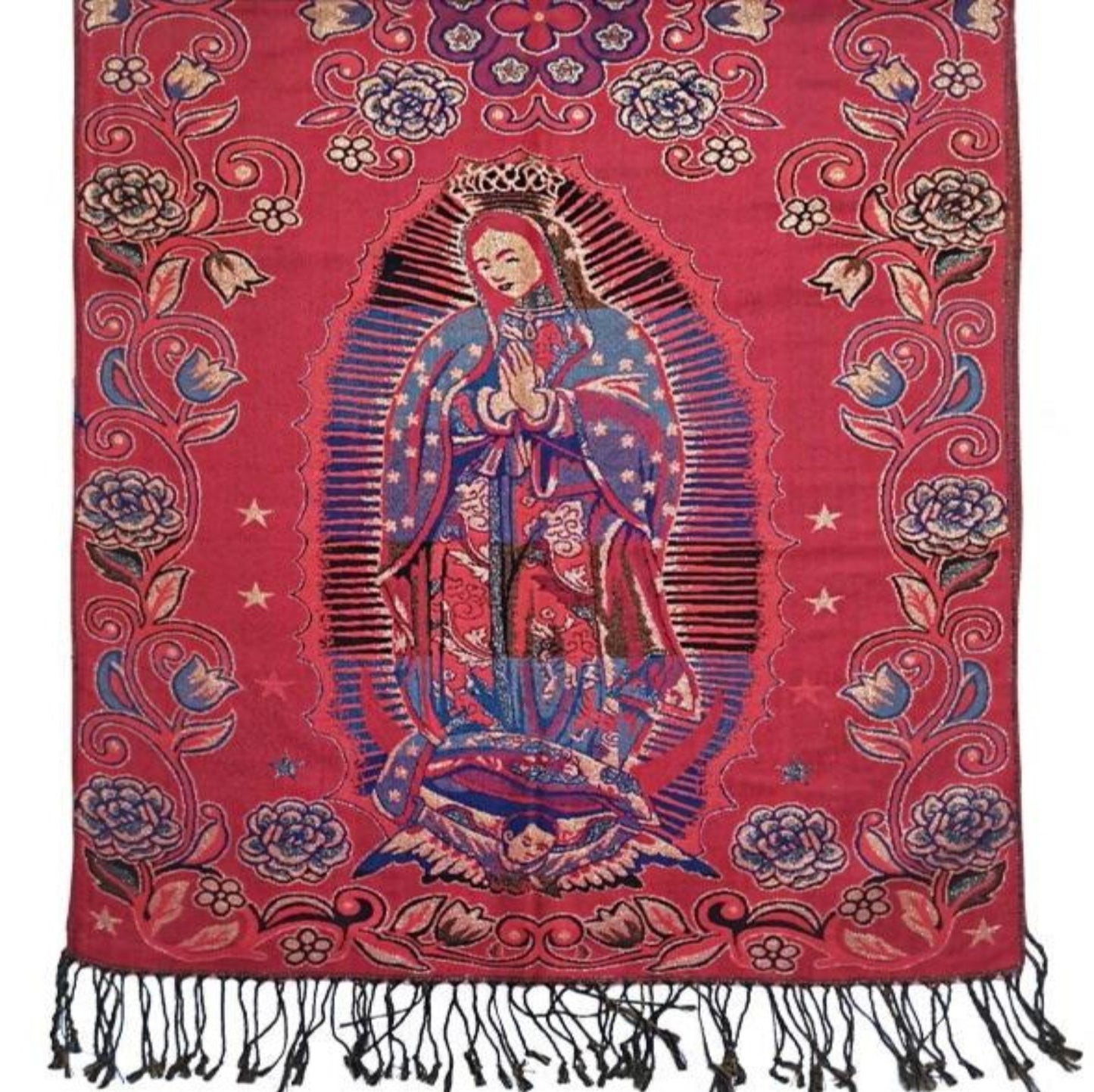 Metallic Pashmina Our Lady of Guadalupe SCF31105-14 (12PC)