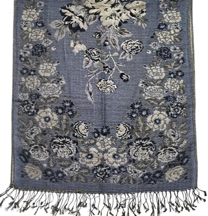 Metallic Pashmina Flower Pattern SCF31105-53 (12PC)