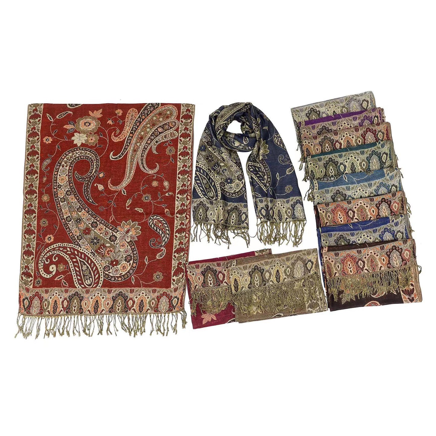 Metallic Pashmina Paisley Pattern SCF3719-30 (12PC)