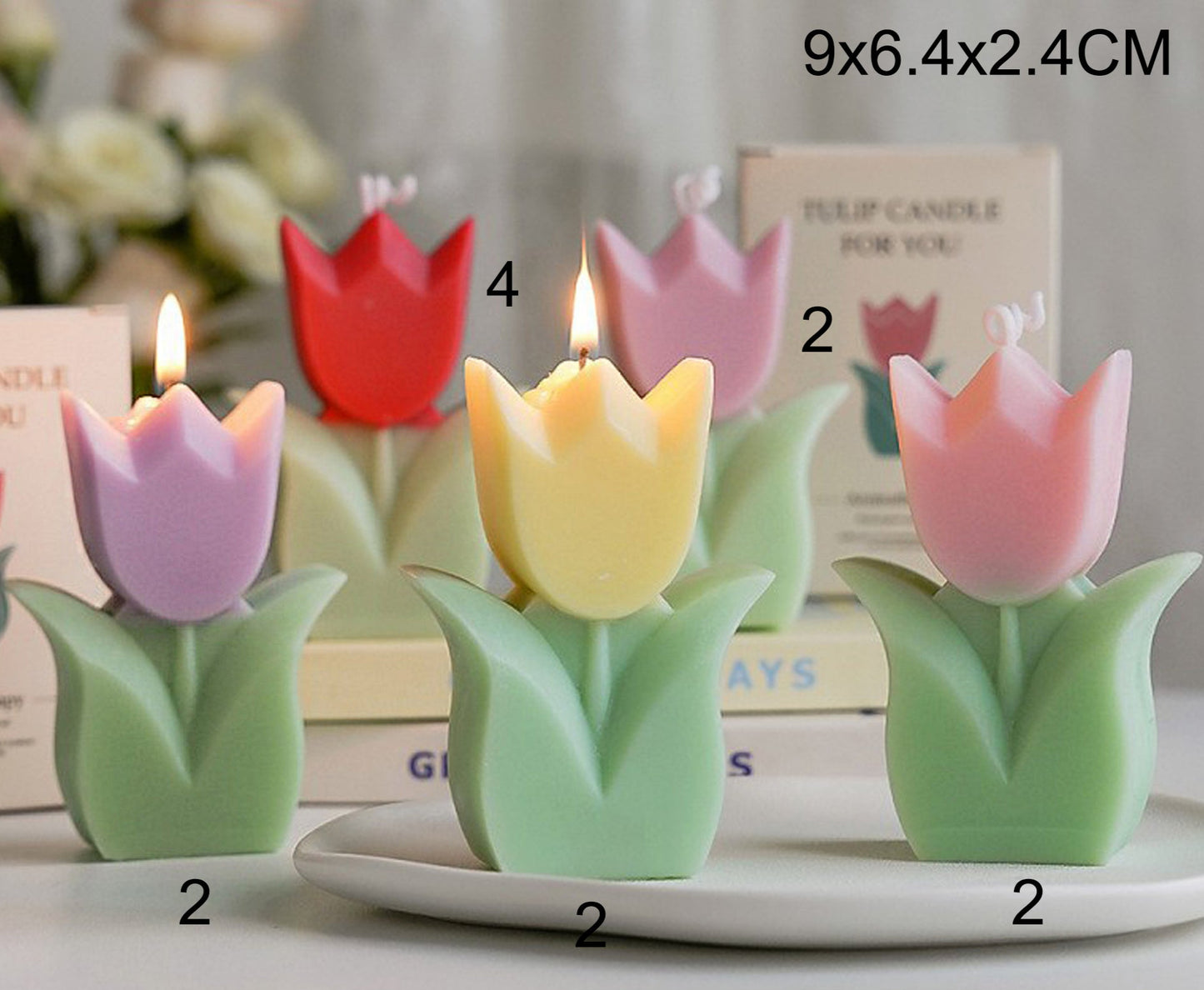 Tulip Shape Scented Candle SS41106-12 (12PC)