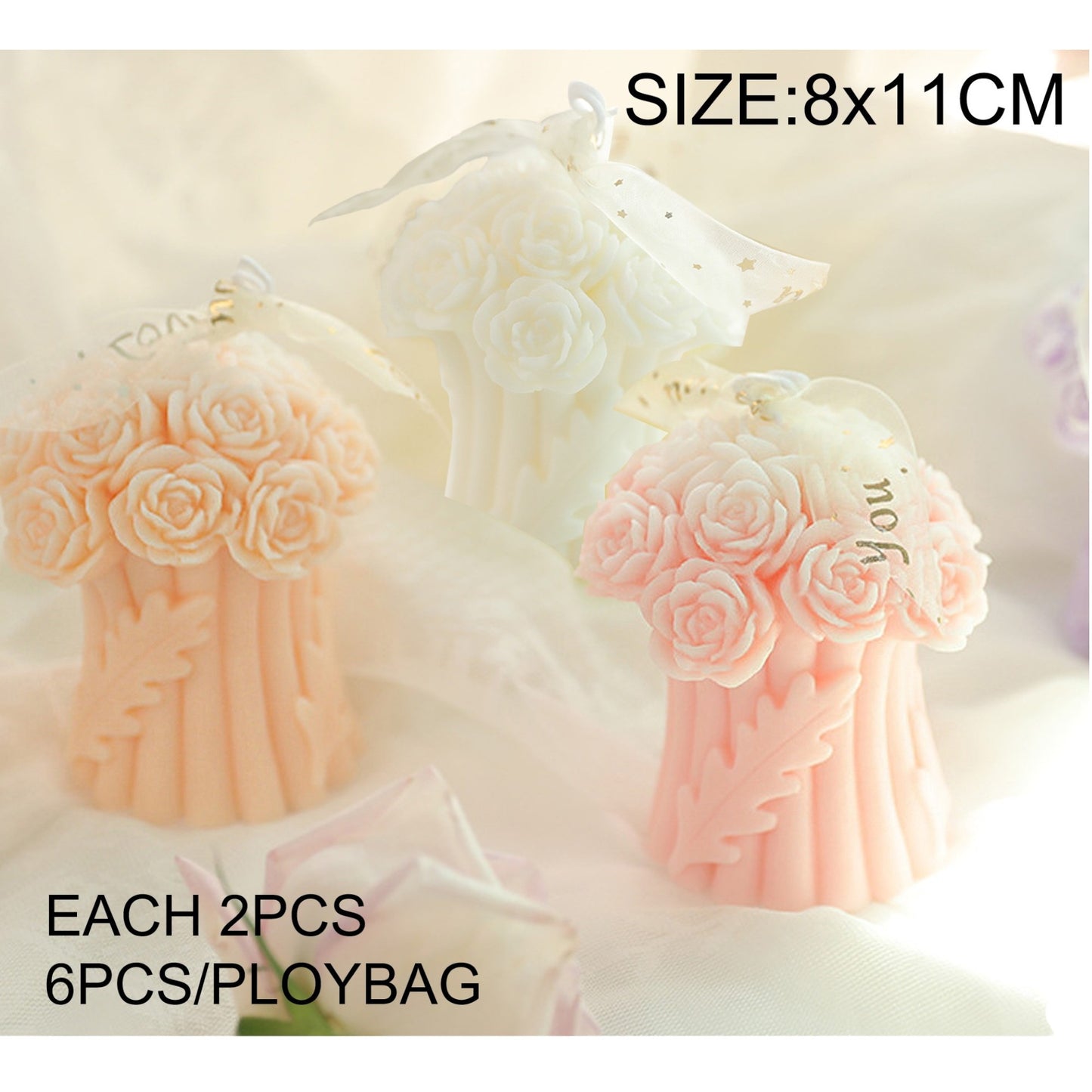 Rose Bouguet Scented Candle SS41106-28 (6PC)