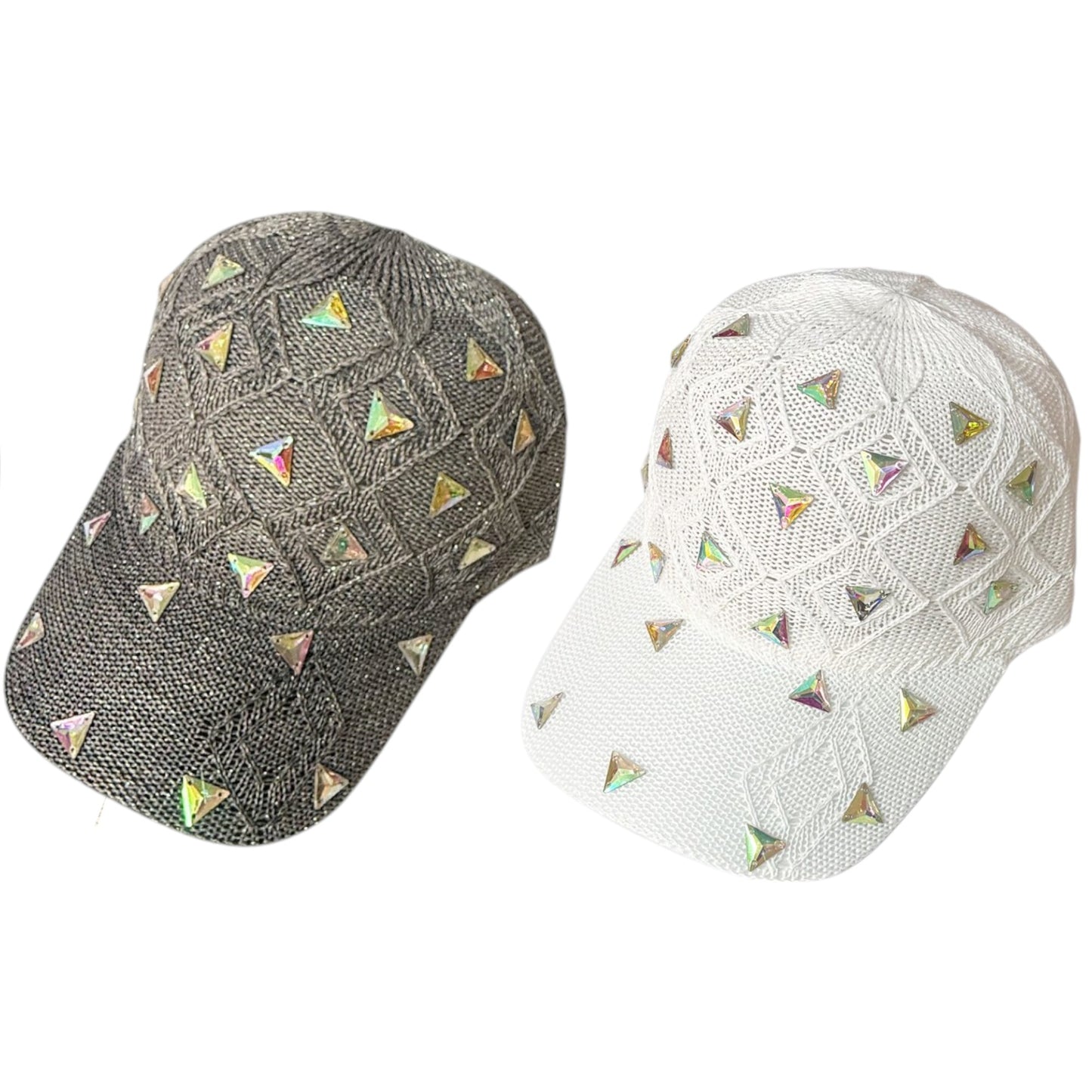 Bling Rhinestone Square Knit Baseball Cap SS41128-44 (12PC)