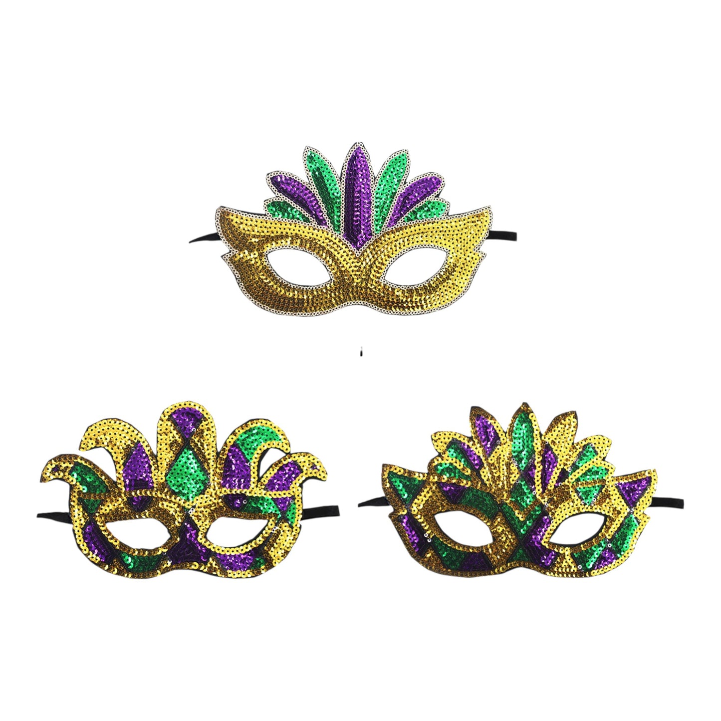 Mardi Gras Party and Carnival Sequin Mask SS51109-11 (12PC)