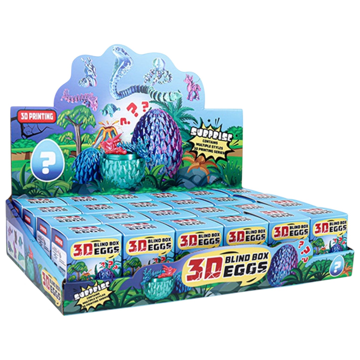 Blind Box 3d Eggs Printed Toy SS5225-27 (24PC)
