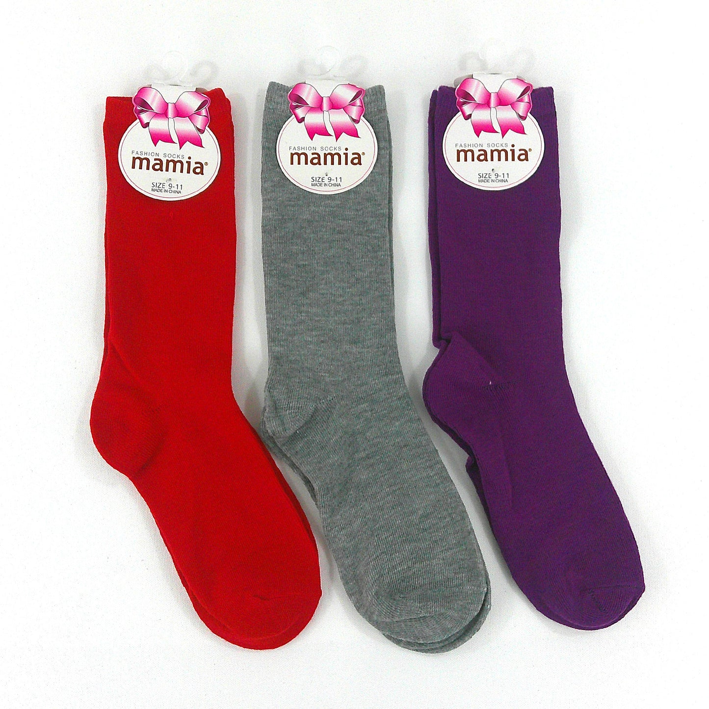 Mamia Women's Color High Socks SS915 (3PC)