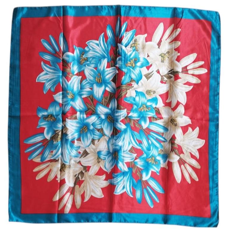 Satin Scarf Lily Flowers Pattern ST4908-5 (12PC)