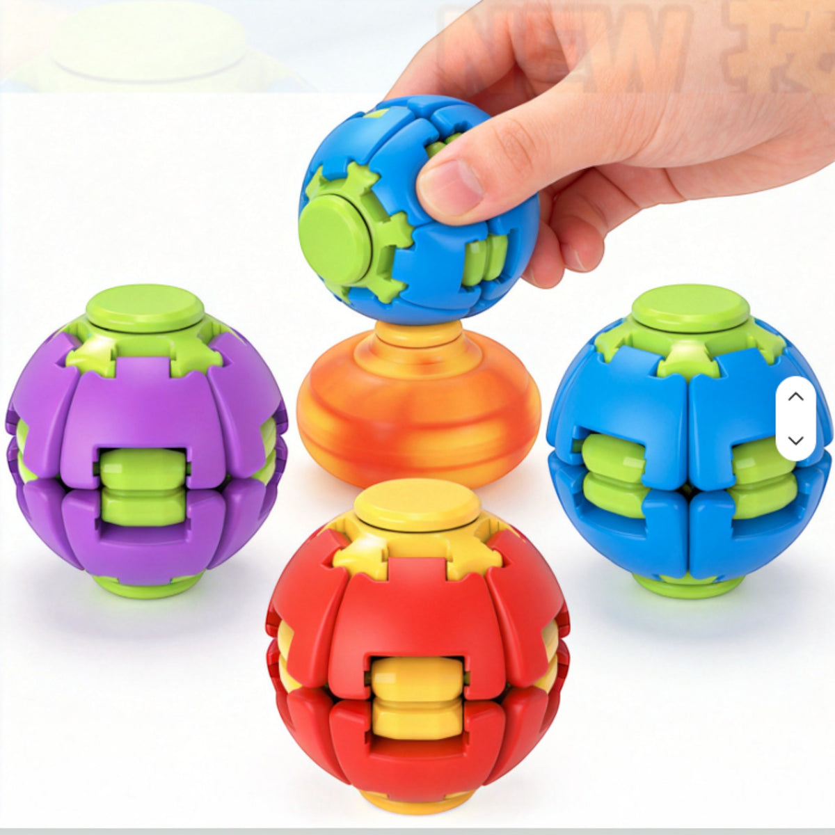 Press to Spin Fidget Spinner HelixCore Rotating Stress Ball Fidget Toy SS617-1 (12PC)