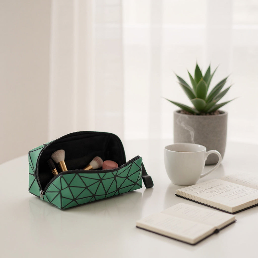 Geometric Triangle Pattern Makeup Pouch JB5526-14 (12PC)