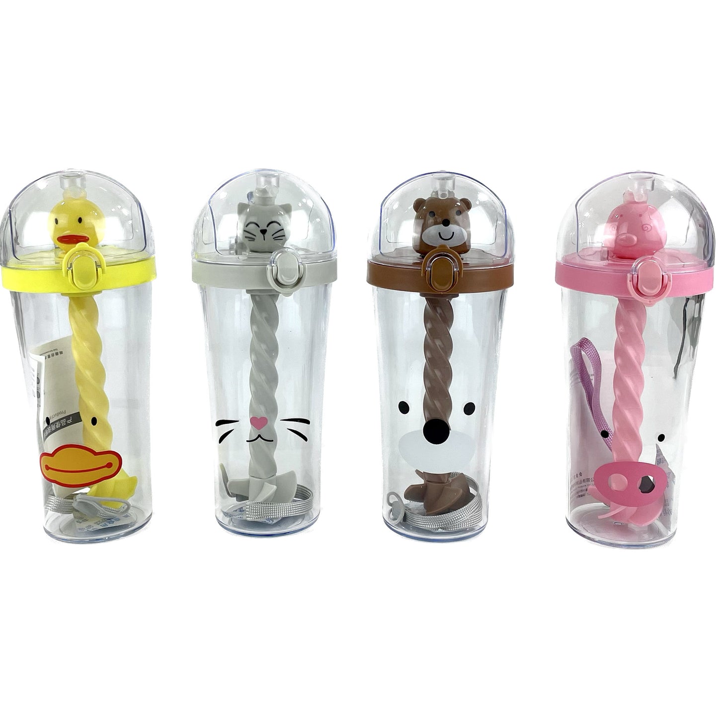 Cute Animal Stir Mixing Straw Water Bottle TU3513-57