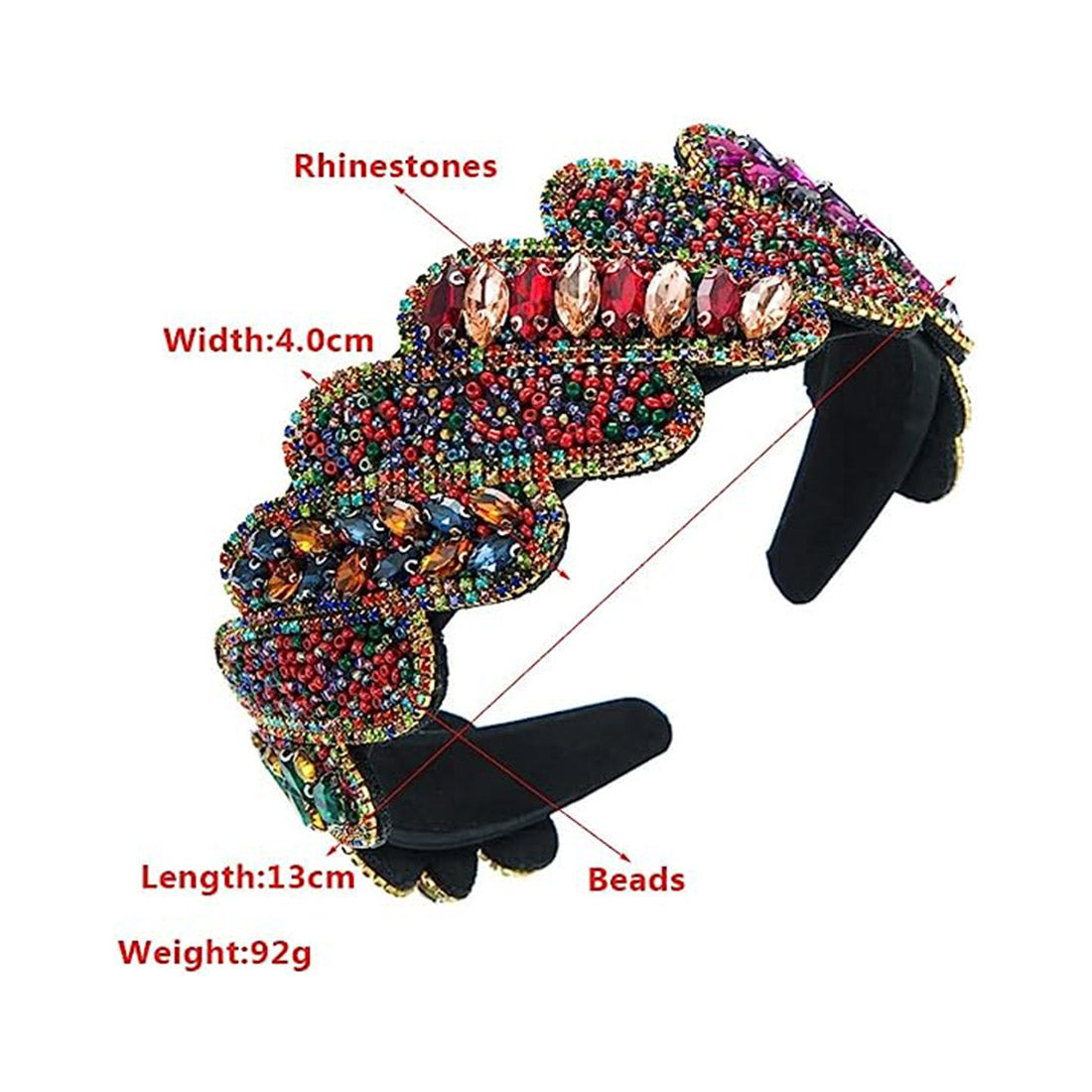 Multi Crystal Unique Headband HB1226-11 (12PC)